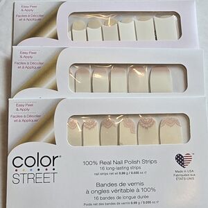 Color Street Nail Strips - City of Love, Bride Tribe, Lace the Facts